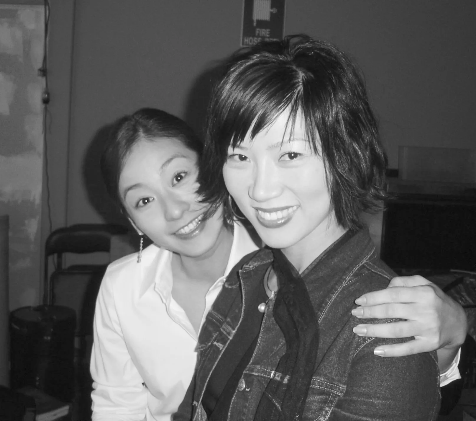 Archival photograph — Seri, principal hair and make-up stylist, with S. Korea Celebrities